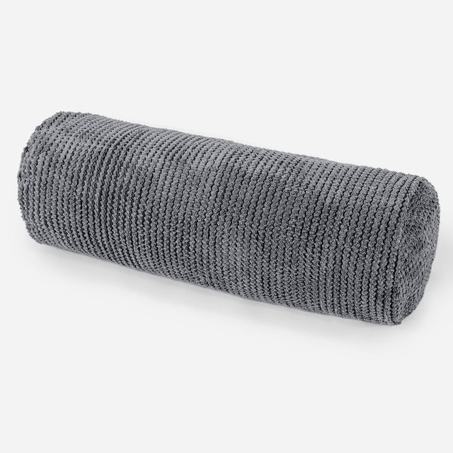 Nackenrolle Dekokissen / Sofa Kissenbezug 20 x 55cm - Pom-Pom Schwarz 01