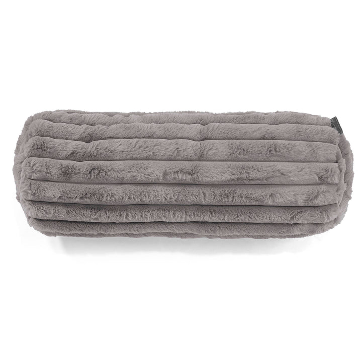 Lounge Pug Nackenrolle Kissen 20 x 55cm Ultra Plüsch Cord Grau Sofakissen– Big Bertha Original DE