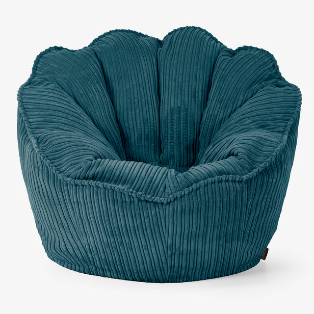 Natalia Sacco Sitzsack Stuhl - Cord Blaugrün 01