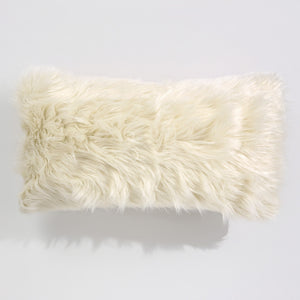 Riesen Dekokissen / Sofa Kissenbezug 40 x 70cm - Mongolisches Kunstfell Crème