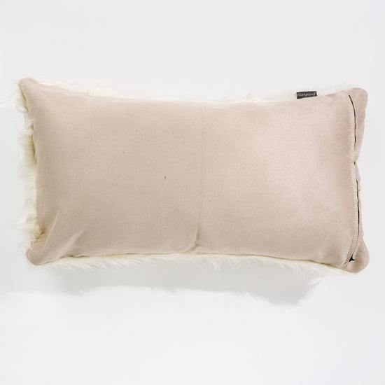 Riesen Dekokissen / Sofa Kissenbezug 40 x 70cm - Mongolisches Kunstfell Crème 02