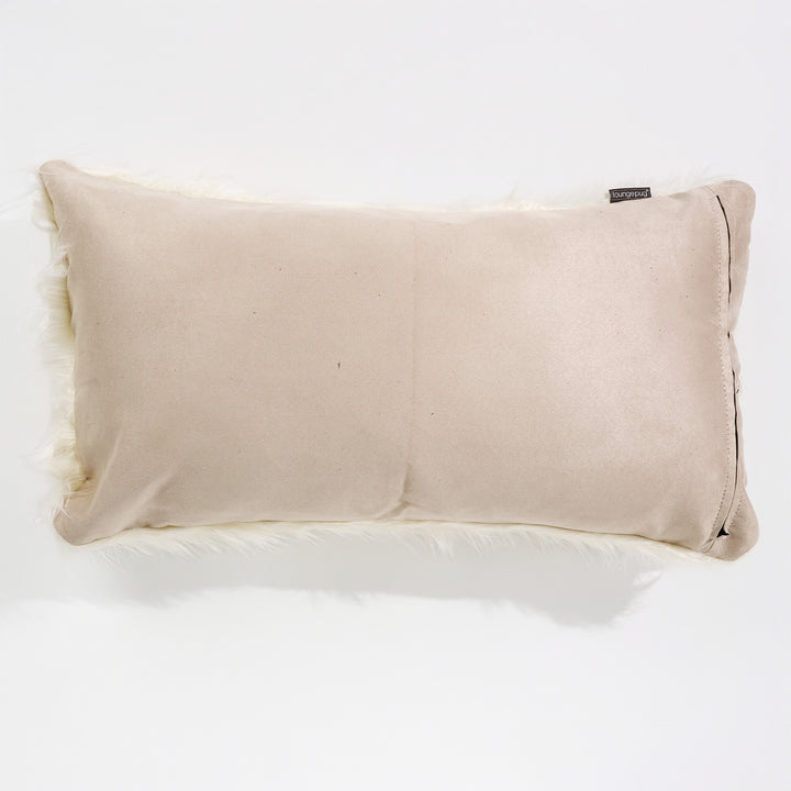 Riesen Dekokissen / Sofa Kissenbezug 40 x 70cm - Mongolisches Kunstfell Crème 02