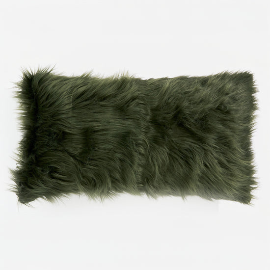 Riesen Dekokissen / Sofa Kissenbezug 40 x 70cm - Mongolisches Kunstfell Salbeigrün 01