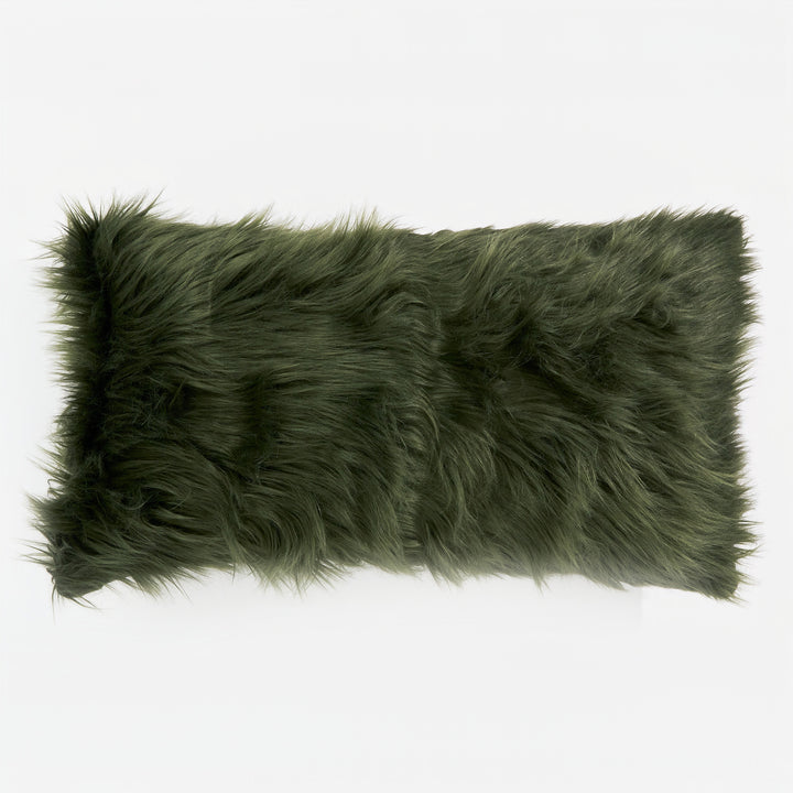 Riesen Dekokissen / Sofa Kissenbezug 40 x 70cm - Mongolisches Kunstfell Salbeigrün 01