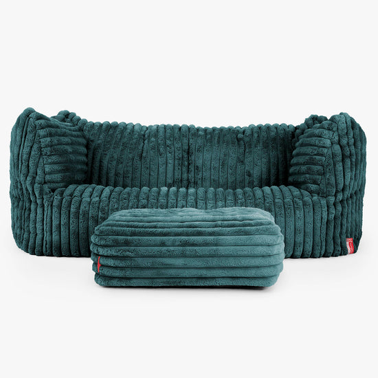 Ruben Sitzsack Sofa - Ultra Plüsch Cord Blaugrün 02