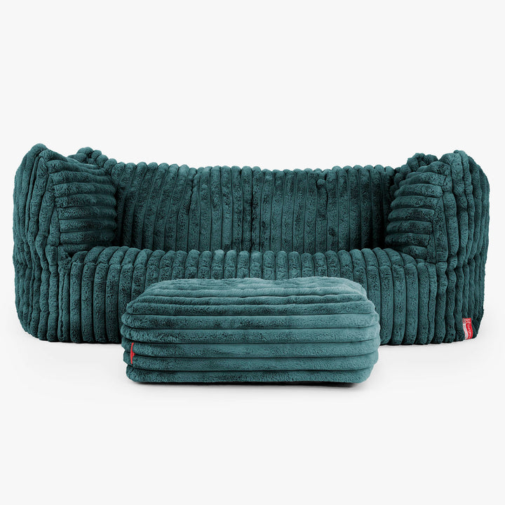 Ruben Sitzsack Sofa - Ultra Plüsch Cord Blaugrün 02