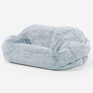 Sabine Sitzsack Sofa - Kaninchen Kunstfell Pastellblau