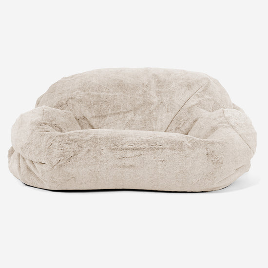 Sabine Sitzsack Sofa - Kaninchen Kunstfell Weiß 02