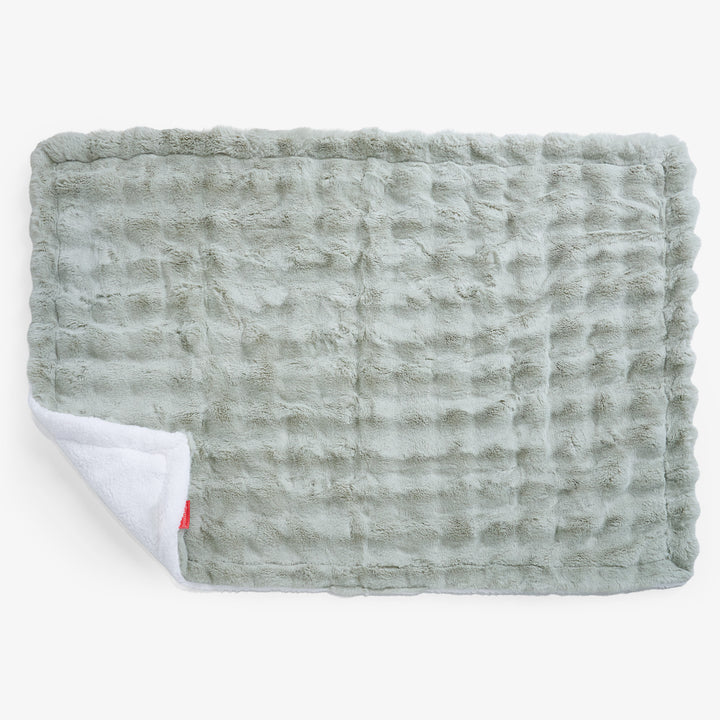 Lounge Pug Sherpa-Decke Bubble Pelz Salbeigrün Kuscheldecke Tagesdecke– Big Bertha Original DE