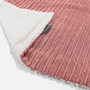 Lounge Pug Sherpa-Kuscheldecke Tagesdecke Cord Nerzfarben 100 x 140 cm– Big Bertha Original DE