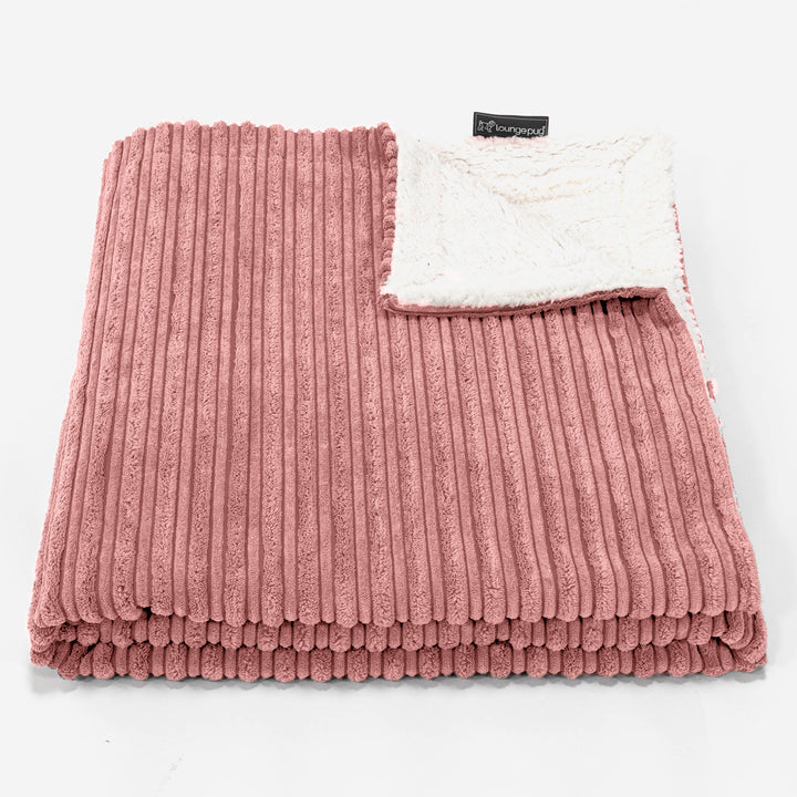 Sherpa-Decke - Cord Pfirsich 02
