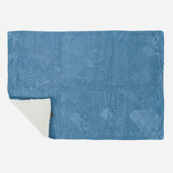 Sherpa-Decke - Pom-Pom Himmelblau 03