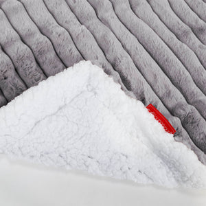 Sherpa-Decke - Ultra Plüsch Cord Grau