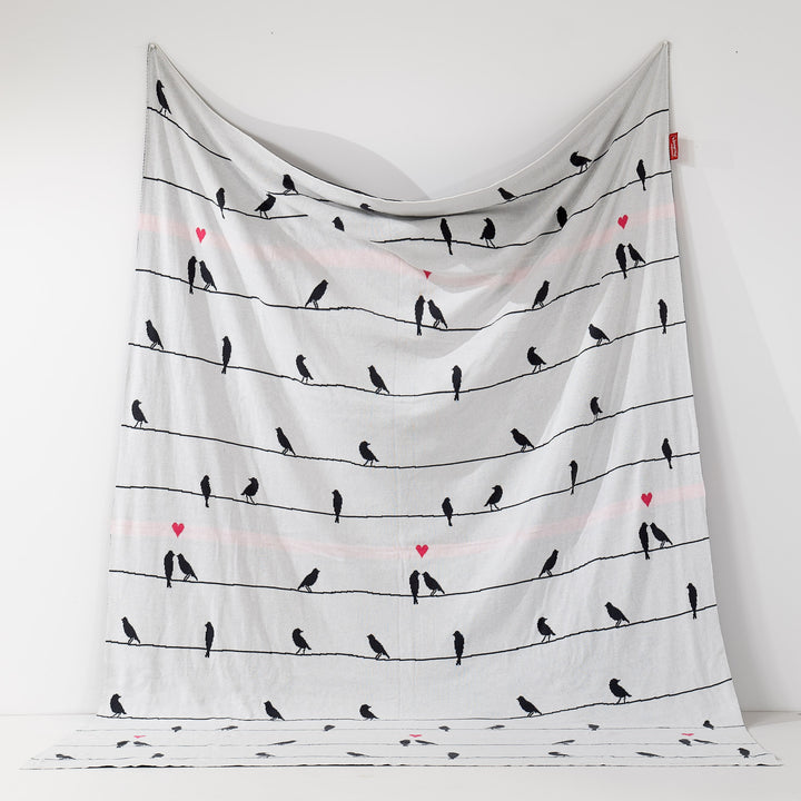Kuscheldecke / Tagesdecke - Gestrickte Bird 02
