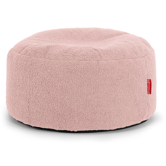 Sitzhocker mit Tablett - Bouclé Pink 02