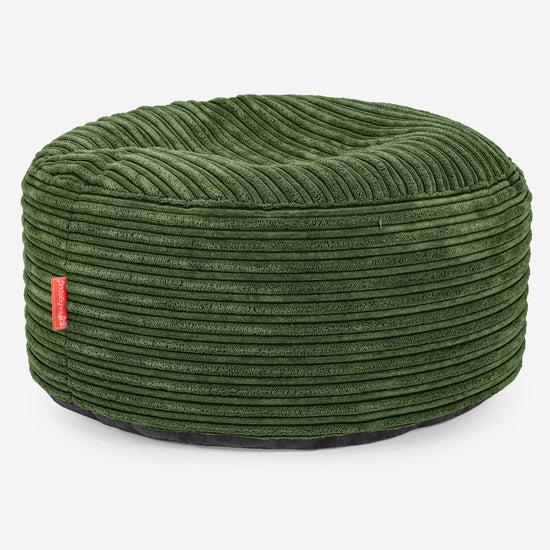 Sitzhocker mit Tablett - Cord Nadelwaldgrün 02