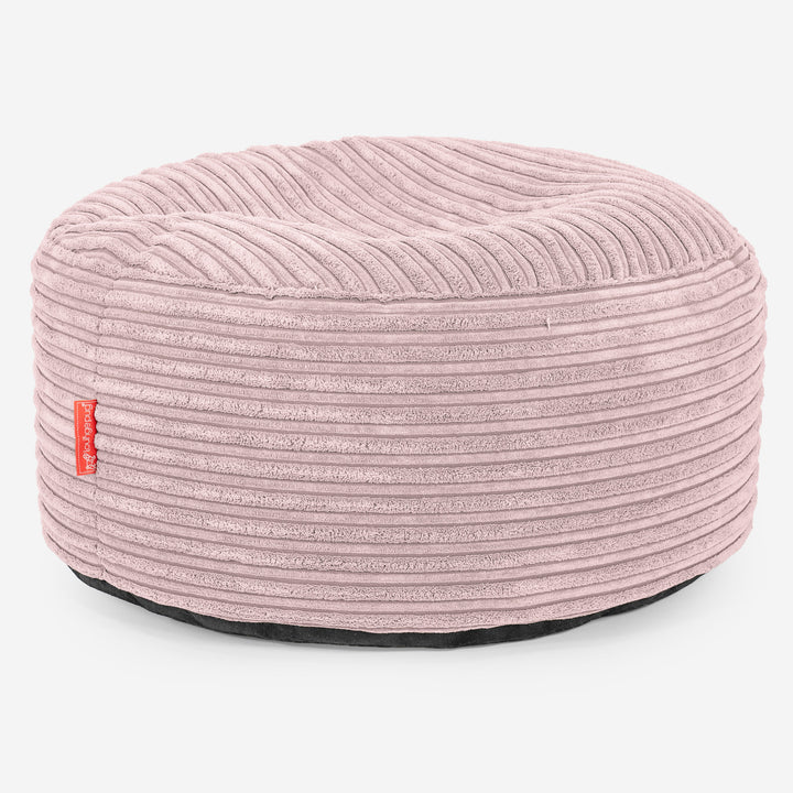 Sitzhocker mit Tablett - Cord Rosa 02