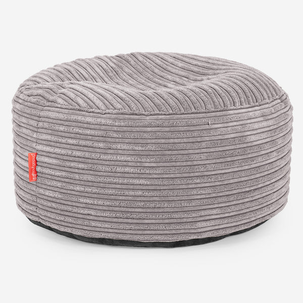Sitzhocker mit Tablett - Cord Silbergrau 01