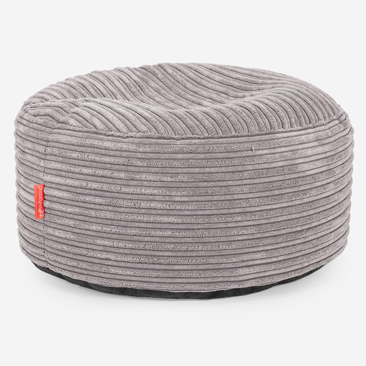 Sitzhocker mit Tablett - Cord Silbergrau 02