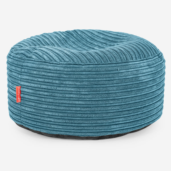 Sitzhocker mit Tablett - Cord Türkis 01