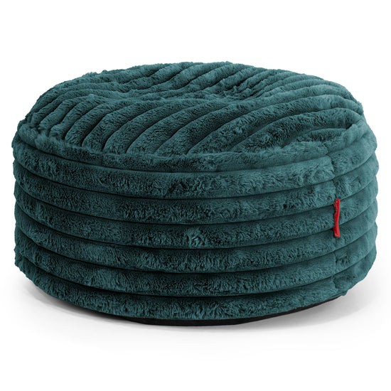 Sitzhocker mit Tablett - Ultra Plüsch Cord Blaugrün 02