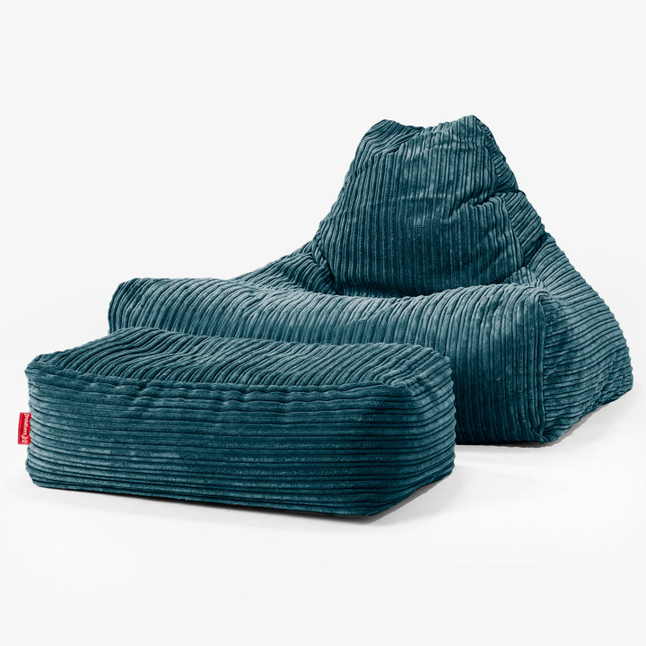 Sitzsack Lounge Sessel - Cord Blaugrün 02