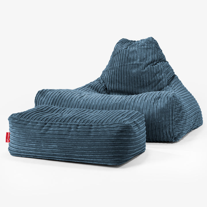 Sitzsack Lounge Sessel - Cord Marineblau 02