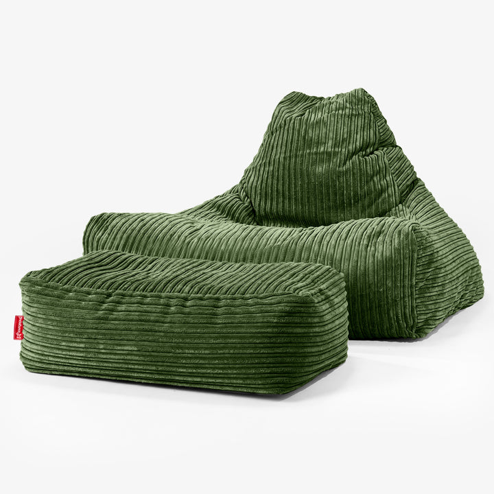 Sitzsack Lounge Sessel - Cord Nadelwaldgrün 02