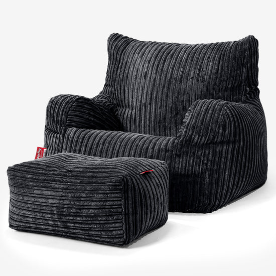 Josephine Sitzsack Ohrensessel - Cord Schwarz 02
