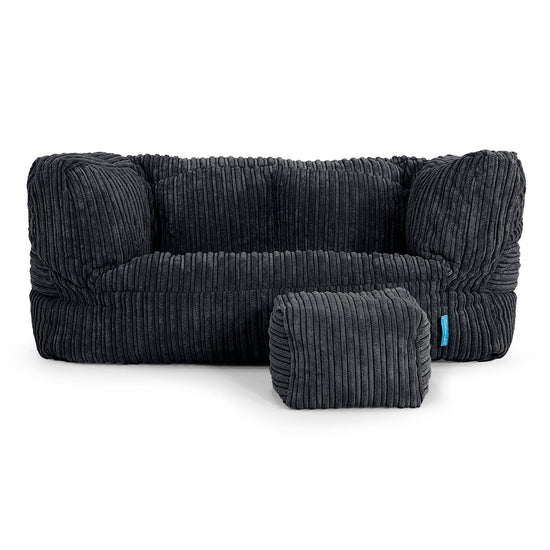 Kindersofa Albert 2-6 jahren - Cord Schwarz 02