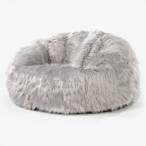 Sitzsack Sofa - Mongolisches Kunstfell Grau