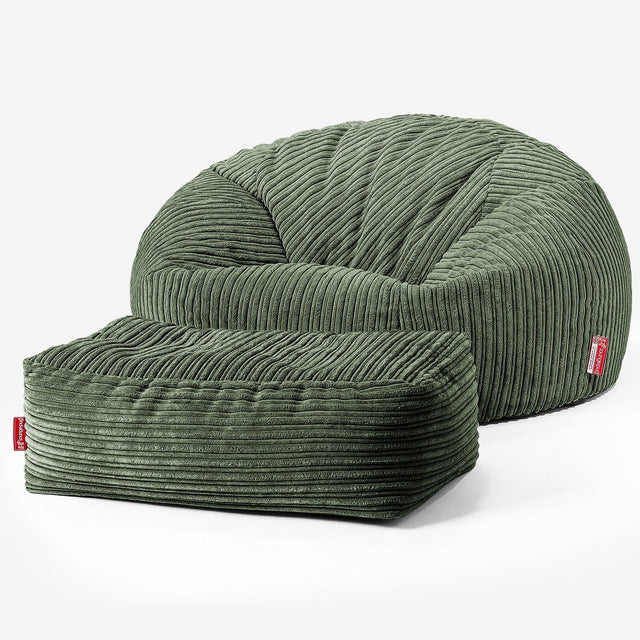 Sitzsack Sofa - Cord Nadelwaldgrün 02
