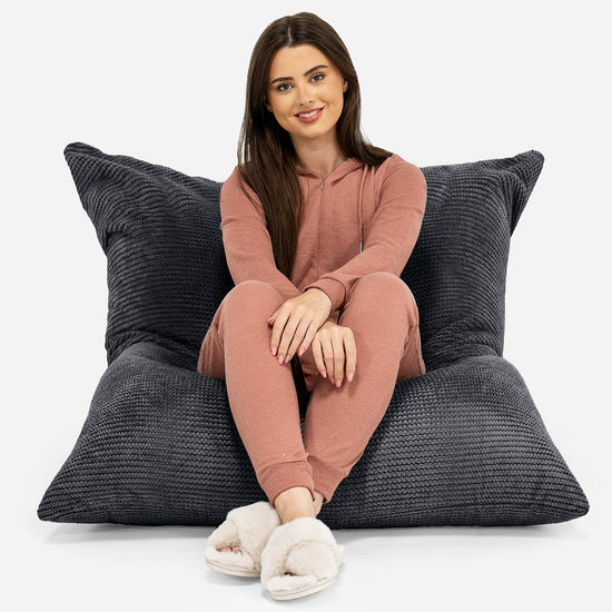 Sitzsack XXL - Pom-Pom Schwarz 02