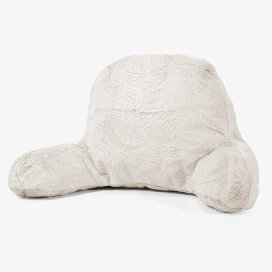 Lesekissen mit Rückenstütze - Kaninchen Kunstfell Weiß 01