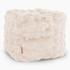 Würfel-Pouf- Hocker - Bubble Pelz Creme 01