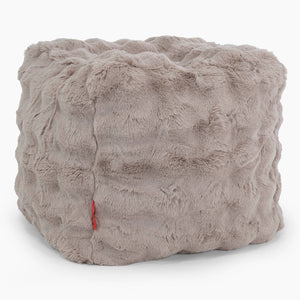 Würfel-Pouf- Hocker - Bubble Pelz Nerzfarben