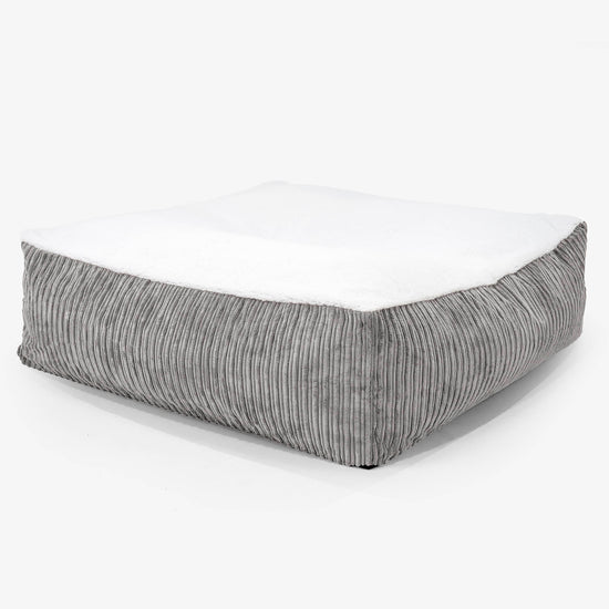 XXL Die Mega Matratze Hundebett - Sherpa & Cord Graphitgrau 01