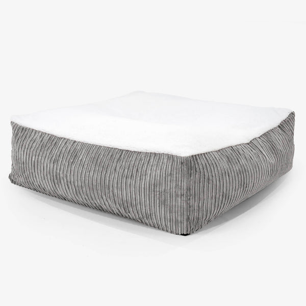XXL Die Mega Matratze Hundebett - Sherpa & Cord Graphitgrau 01