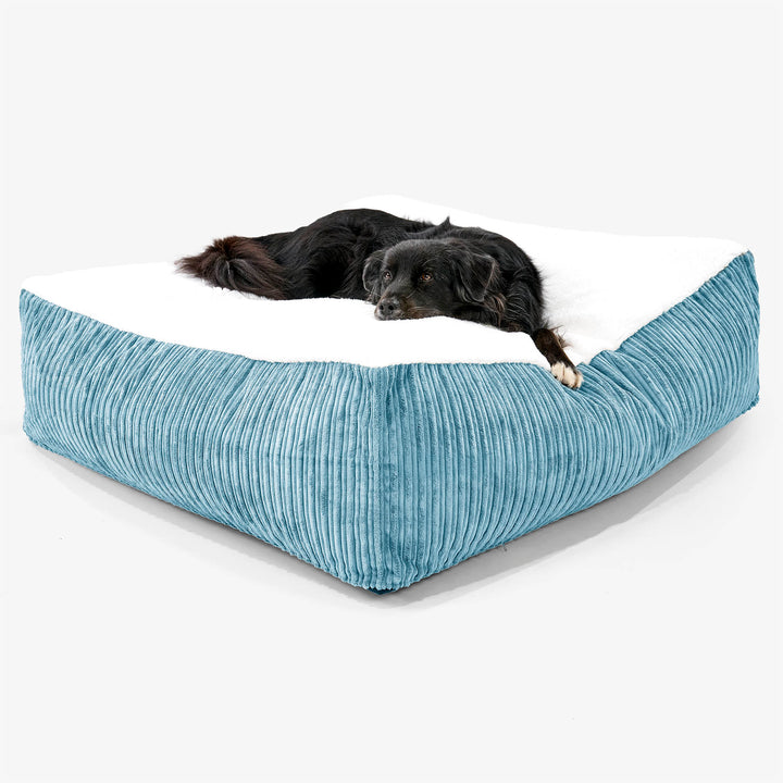 XXL Die Mega Matratze Hundebett - Sherpa & Cord Türkis 02