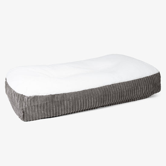XXL Slouchy Hundebett - Sherpa & Cord Graphitgrau 01