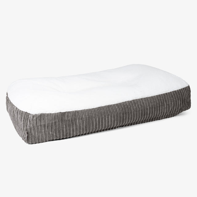 XXL Slouchy Hundebett - Sherpa & Cord Graphitgrau 01