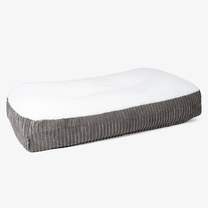 XXL Slouchy Hundebett - Sherpa & Cord Graphitgrau 01