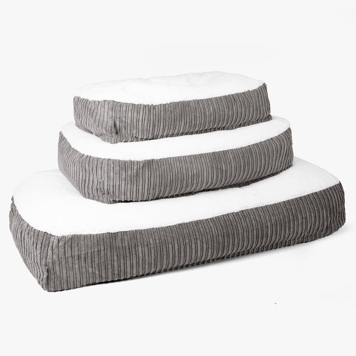 XXL Slouchy Hundebett - Sherpa & Cord Graphitgrau 02