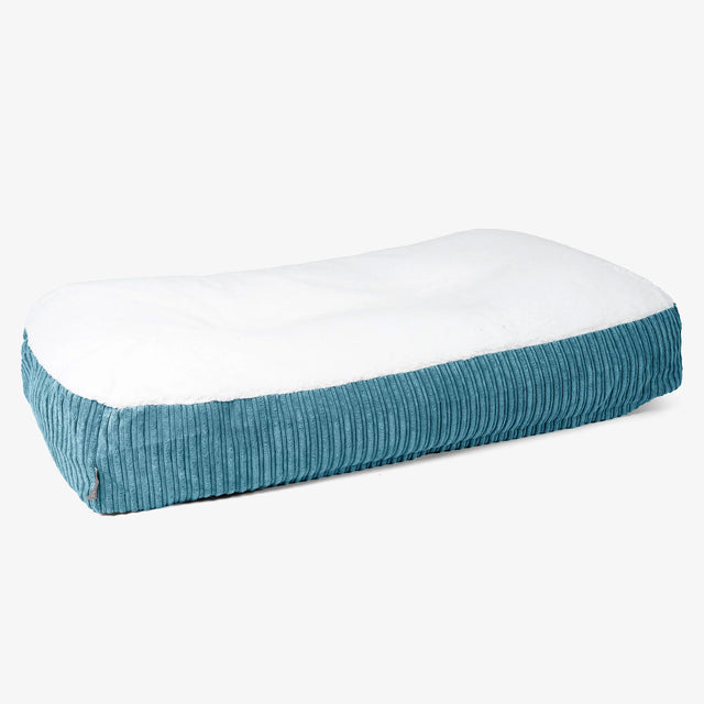 XXL Slouchy Hundebett - Sherpa & Cord Türkis 01