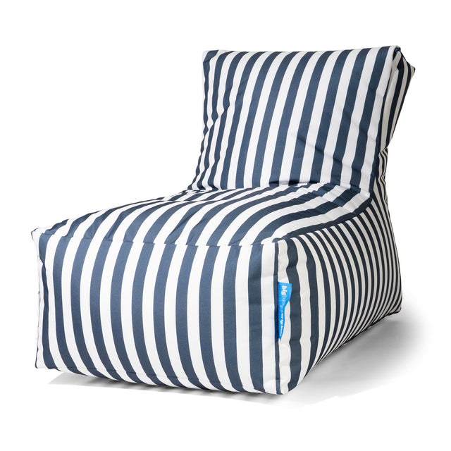 Outdoor-Lounger-Sitzsack - Marineblau Gestreift 01
