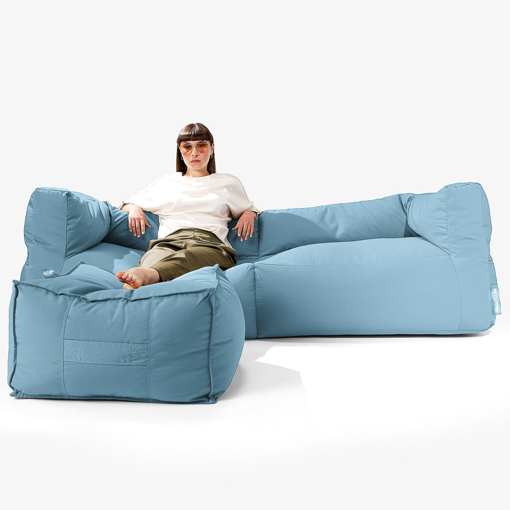 Big Bertha Original, SoleiStorm™ Ultra 2000 h+ Sitzsacksofa, Schlafsofa, Olefin Baby Blau