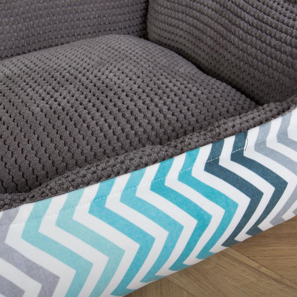 "Das Nest Von Mighty-Bark" - Orthopädische Hundekörbchen, Hundebett, Hundesofa, Klein - XXL - Geometrisches Druck Blau