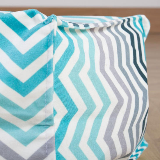 LOUNGE PUG - Riesen Sitzsack XXL - Sitzkissen - Geometrische Druck Chevron  Türkis