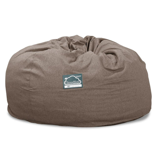 CloudSac 1010 Riesen Memory-Schaum XXL Sitzsacksofa - Interalli Wolle Biscuit Fabric Close-up Image
