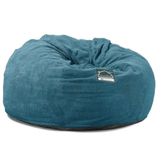 Lounge Pug, CloudSac 1010 XXL, Riesen Memory- Schaum XXL Sitzsacksofa, Schlafsofa, Pom-Pom Türkis